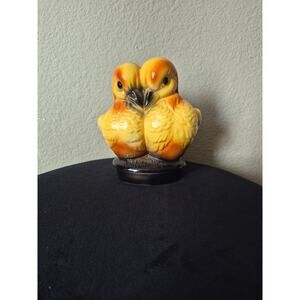 Vintage Ceramic Hand Painted Yellow Love Birds Planter
